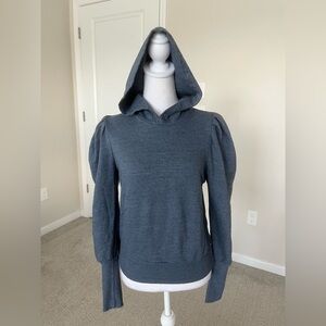 NWOT Adriano Goldschmied AG Blue Puff Sleeve Hoodie Size Small